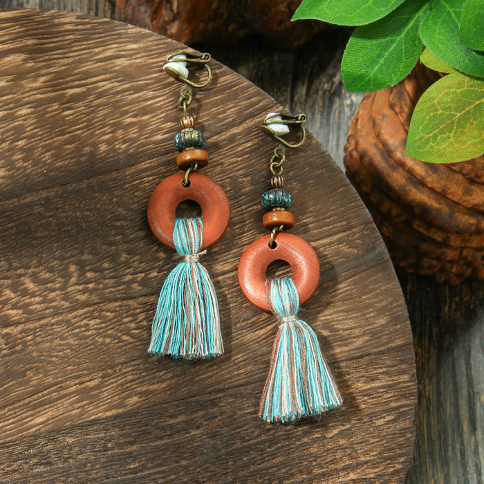 Cross-Border Hot-Selling Bohemian Vacation Style Metal Earrings Vintage Ethnic Style Handmade Earrings High-End Earrings