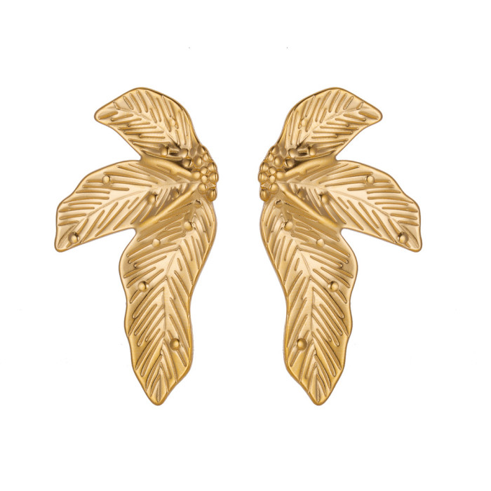 Hot-Selling Vintage Titanium Steel Fashion Women's Elegant Flower Earrings Classic Jewelry Wholesale