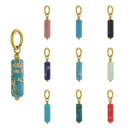 Cross-Border Hot Selling Fashion Simple DIY Pendant Accessories 11 Colors Natural Stone Accessories Hanging Circle Chain Accessories Wholesale