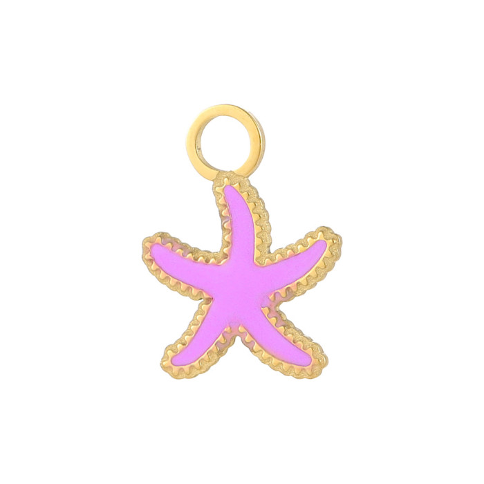 Starfish Oil Drop Ocean Series Stainless Steel DIY Jewelry Accessories Oil Drop Bracelet Necklace Keychain Phone Pendant