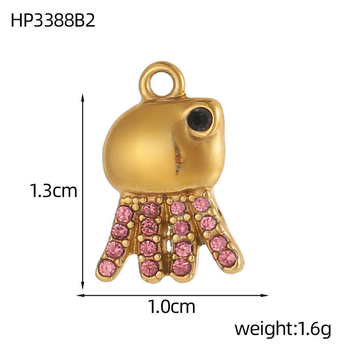 Cross-Border Ocean Shell Fish Tail Octopus Handmade Micro Inlay DIY Accessories Exquisite Simple Versatile Niche Accessories Wholesale
