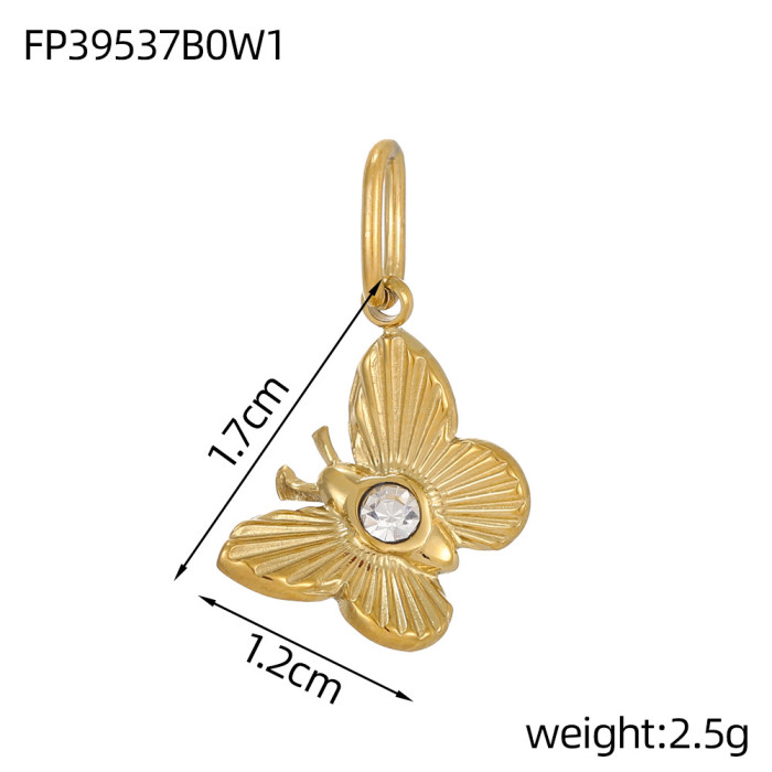 Heart Butterfly Series Pendant DIY Necklace Independent Stand Round Pendant Accessories Jewelry Wholesale