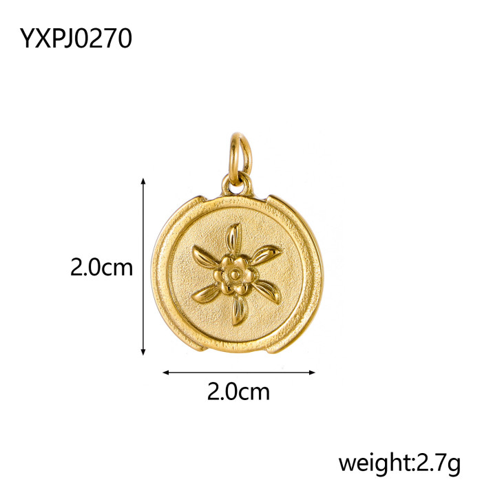 Gold Plated Pendant Accessories Vintage Hollow Flower Pendant, Necklaces