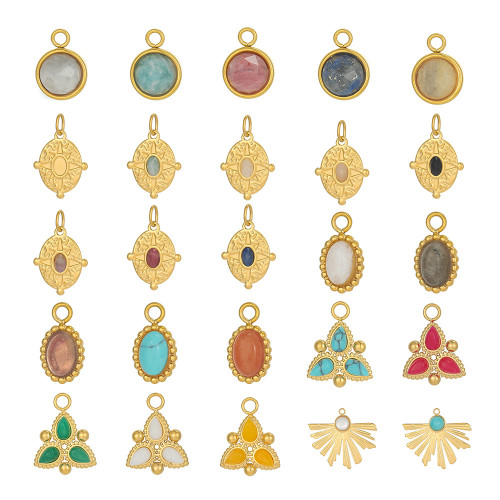 Cross-Border DIY Accessories Simple and Exquisite European and American Micro-Inlaid Turquoise Natural Stone Accessories Unique Design Sense Versatile Accessories