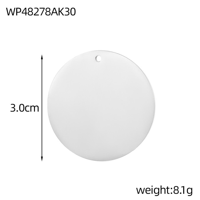 Stainless Steel Mirror Polished Round Pendant Round Disc Pendant Jewelry Accessories Vacuum Electroplating Accessories Wholesale