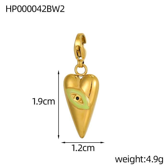 Design Women's Hip-Hop Personality Trendy Stainless Steel Geometric Devil's Eye DIY Accessories Jewelry Wholesale