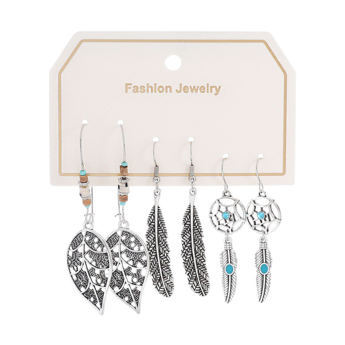 Amazon Hot-Selling Bohemian Turquoise Earrings Studs Retro Nostalgic Style Earrings Wholesale