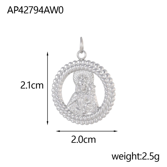 French Style Stainless Steel DIY Pendant for Women Stainless Steel Virgin Mary Statue Pendant Religious Accessories J...