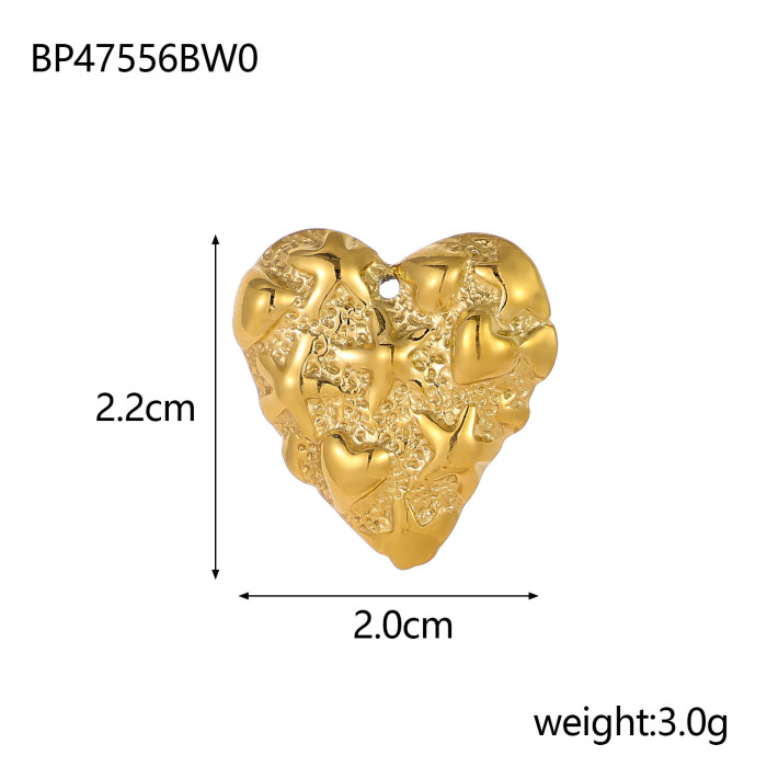 Hot Selling Fashion Simple Light Luxury Heart Pendant Earrings Necklace Bracelet DIY Accessories Heart