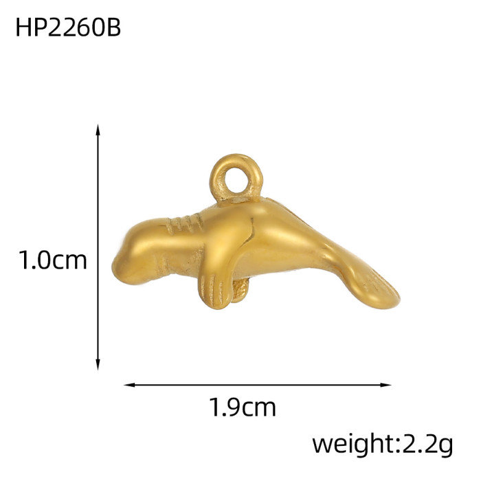 European and American Cross-Border Hot Sale Tropical Marine Animal Series Dolphin Crab Stainless Steel DIY Pendant Accessories Jewelry