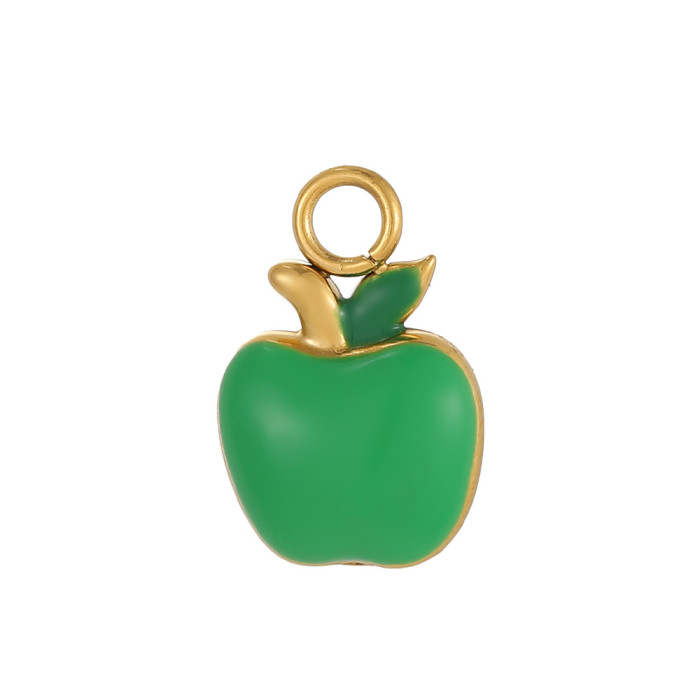 DIY Jewelry Accessories Simple Stainless Steel Oil Drop Fruit Pendant Charms Bracelet Keychain Accessories Wholesale