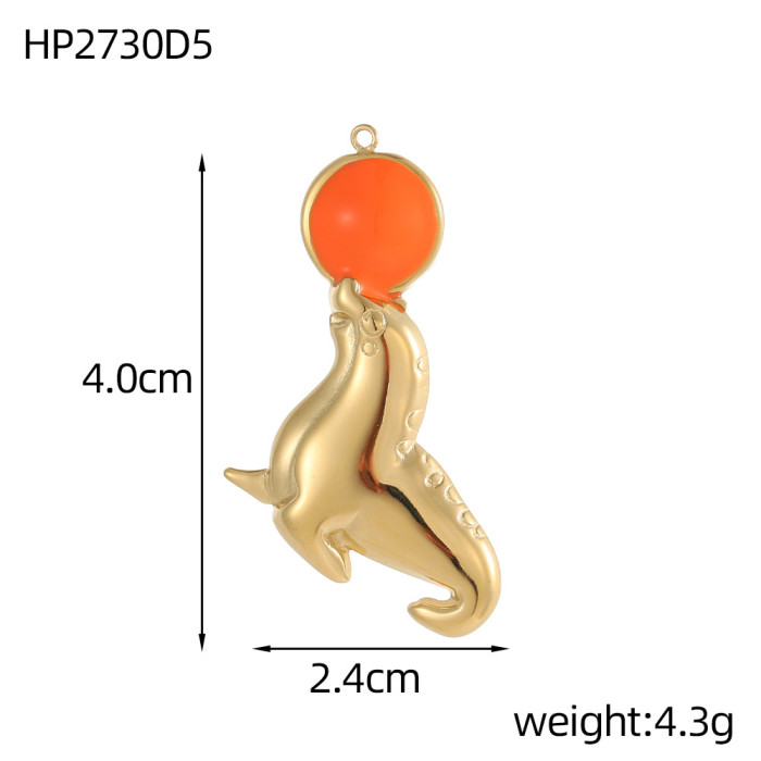 European and American Cross-Border DIY Accessories Pendant Stainless Steel Gold-Plated Heart Coconut Tree Dolphin Cowboy Boots Pendant Accessories Wholesale