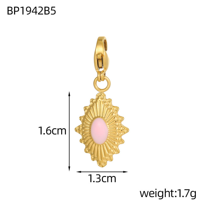 Design Women's Hip-Hop Personality Trendy Stainless Steel Geometric Devil's Eye DIY Accessories Jewelry Wholesale