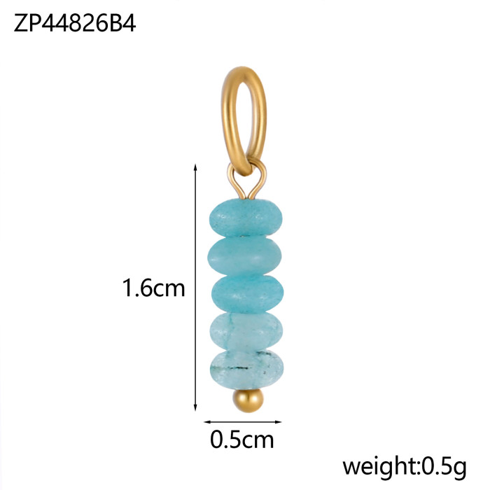 Cross-Border Amazon Hot Sale Cute Ice Cream Jewelry Accessories Natural Stone Turquoise Pendant DIY Jewelry Accessories