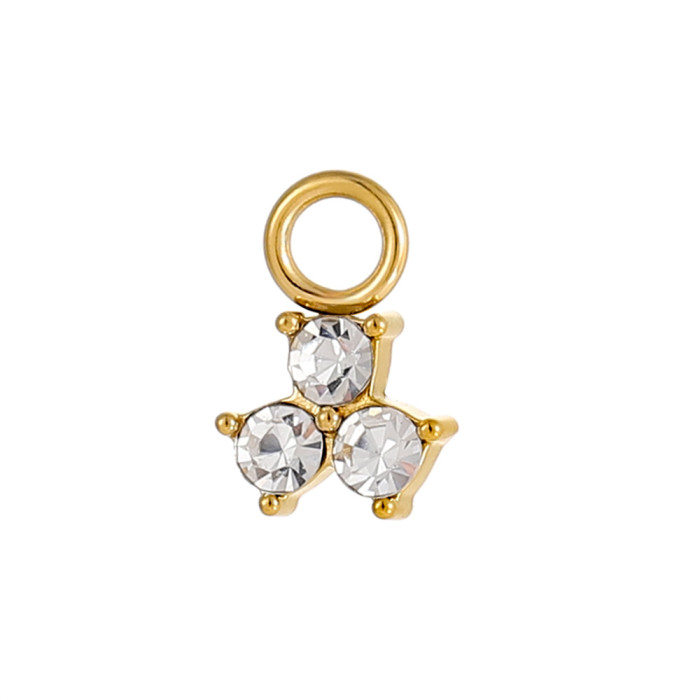 Zircon Flower Butterfly Star Small Pendant Handmade DIY Bracelet Necklace Jewelry Stainless Steel Accessories Wholesale