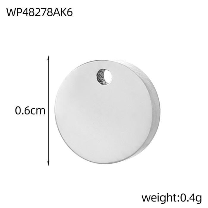 Stainless Steel Mirror Polished Round Pendant Round Disc Pendant Jewelry Accessories Vacuum Electroplating Accessories Wholesale