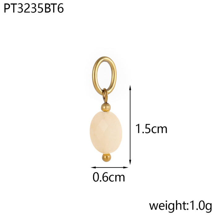 Hot-Selling Fashion Simple DIY Pendant Accessories 14 Colors Natural Stone Accessories Hanging Circle Chain Accessori...