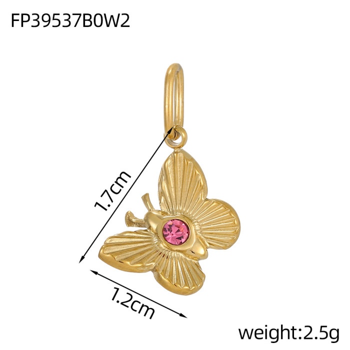 Heart Butterfly Series Pendant DIY Necklace Independent Stand Round Pendant Accessories Jewelry Wholesale