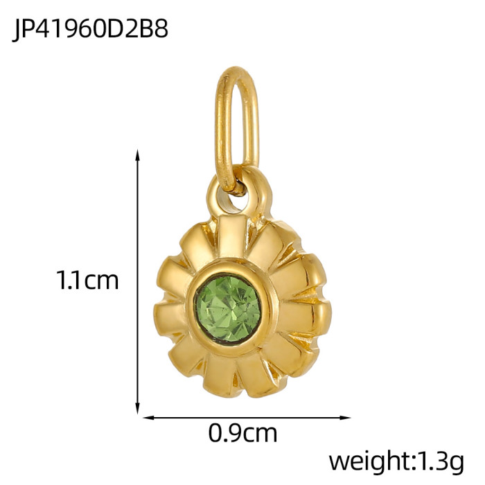 Hot-Selling New Colorful Flower Pendant Vintage Style Stainless Steel DIY Pendant Jewelry Wholesale, Necklaces