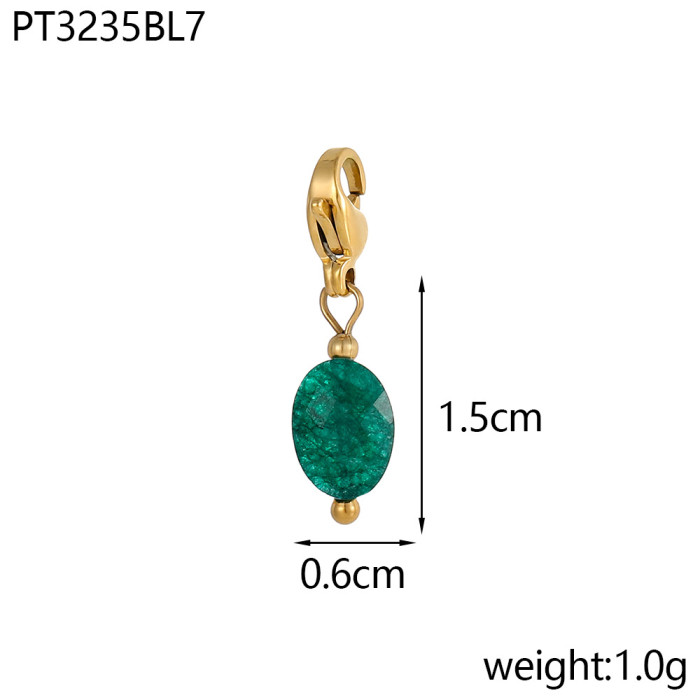 Hot Selling Fashion Simple DIY Pendant Accessories 11 Colors Natural Stone Accessories Hanging Circle Chain Accessori...