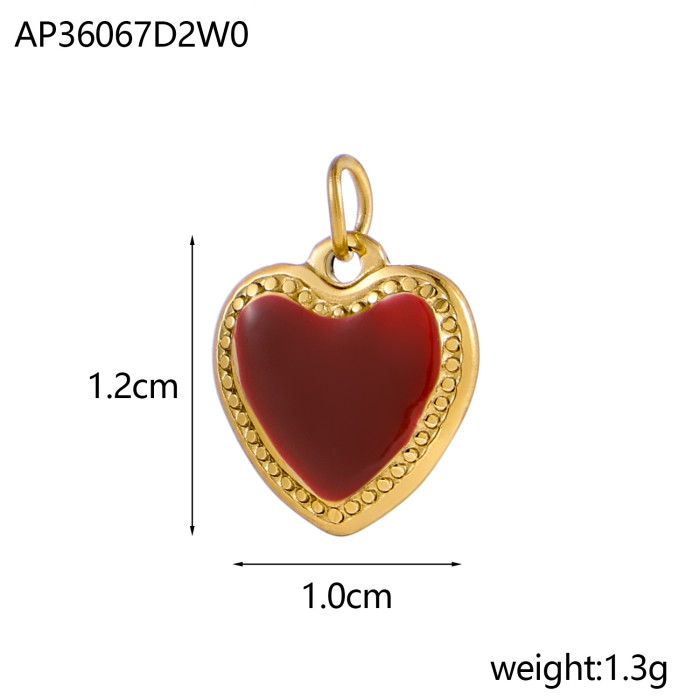 European and American Cross-Border Stainless Steel Retro Geometric Heart Pendant Necklace for Women Fashionable High-End Flower Heart Accessories