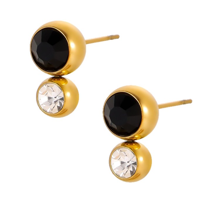 Amazon Fashion Simple Geometric Women's Stainless Steel Multicolor Earrings Jewelry Wholesale Versatile 2025 New Model