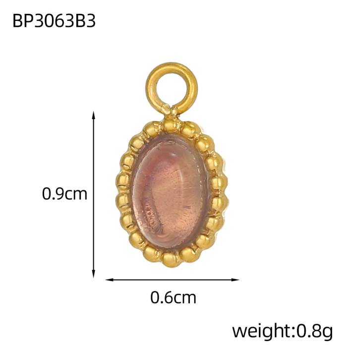 Cross-Border DIY Accessories Simple and Exquisite European and American Micro-Inlaid Turquoise Natural Stone Accessories Unique Design Sense Versatile Accessories