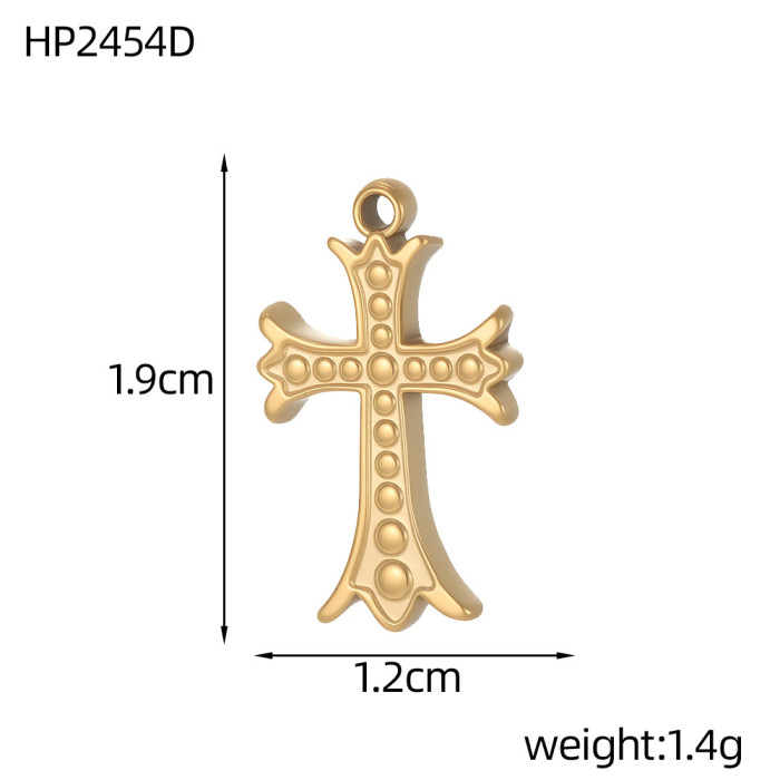 Vintage Single Pendant Cross Rose Necklace Pendant Accessories Stainless Steel Cross Pendant Accessories Jewelry