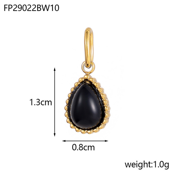 Hot Selling DIY Matching Water Drop Pendant Natural Stone Turquoise Stainless Steel Necklace Accessories Wholesale
