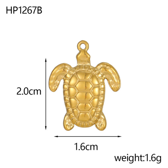 Turtle DIY Pendant Hanging Stainless Steel Electroplated Versatile Necklace Earrings Stainless Steel Jewelry Accessories