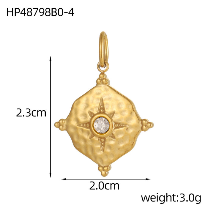 Stainless Steel Fresh Geometric Pendant Gold Plated Jewelry Accessories DIY Pendant Necklace Accessories Wholesale