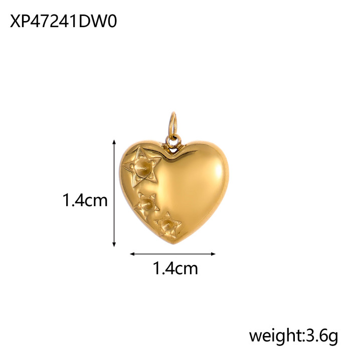 European and American Hot-Selling Heart-Shaped Pendant DIY Jewelry Accessories Stainless Steel White Shell Peach Heart Small Pendant Jewelry Wholesale