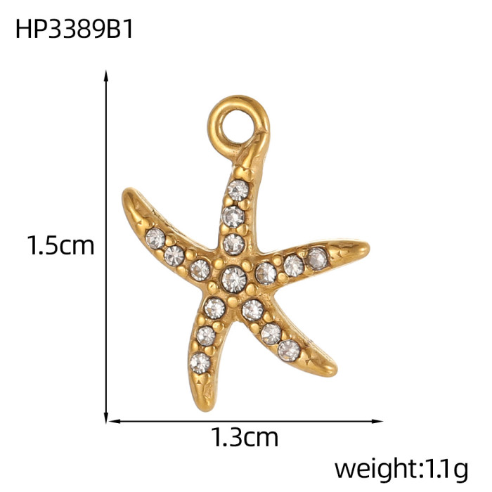Cross-Border Ocean Shell Fish Tail Octopus Handmade Micro Inlay DIY Accessories Exquisite Simple Versatile Niche Accessories Wholesale