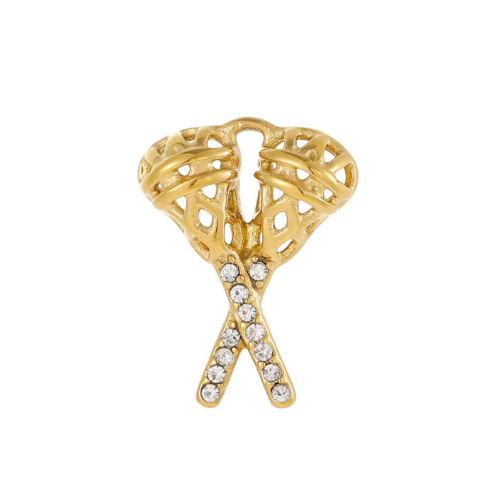 French New Bohemian Style Stainless Steel Irregular Round Palm DIY Pendant Cross-Border Fashion Jewelry Accessories
