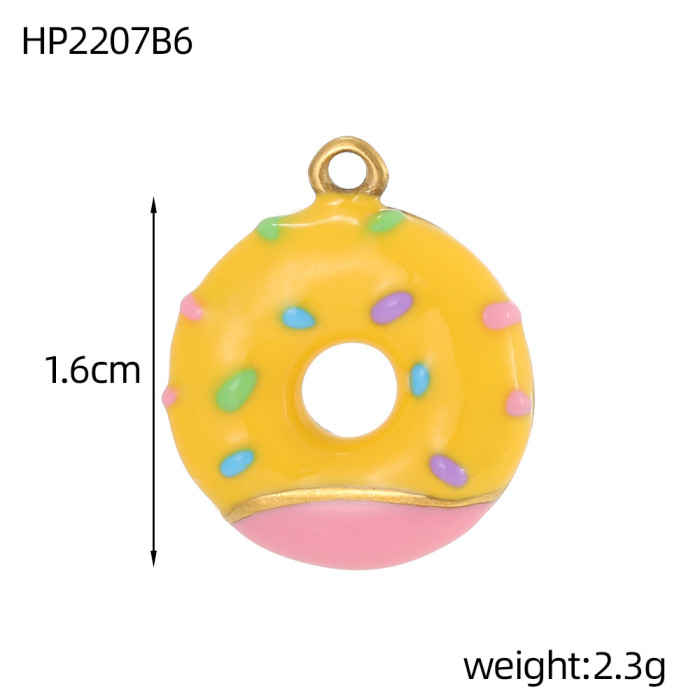 Cross-Border Hot Selling Drip Oil Heart Donut Pendant European and American Style Exquisite DIY Bracelet Necklace Earring Accessories Wholesale