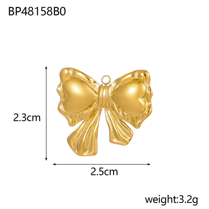 Stainless Steel Bow Pendant Accessories Pendant Series DIY Earrings Necklace Pendant Jewelry Accessories Pendant Whol...