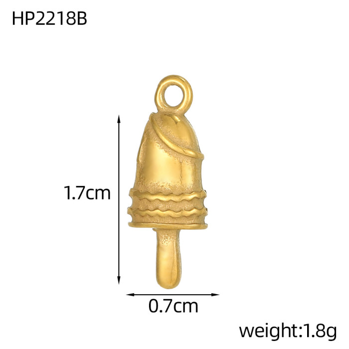 Amazon New 3D Geometric Fruit Ice Cream Stainless Steel Accessories DIY Pendant Charms Bracelet Wholesale, Necklaces