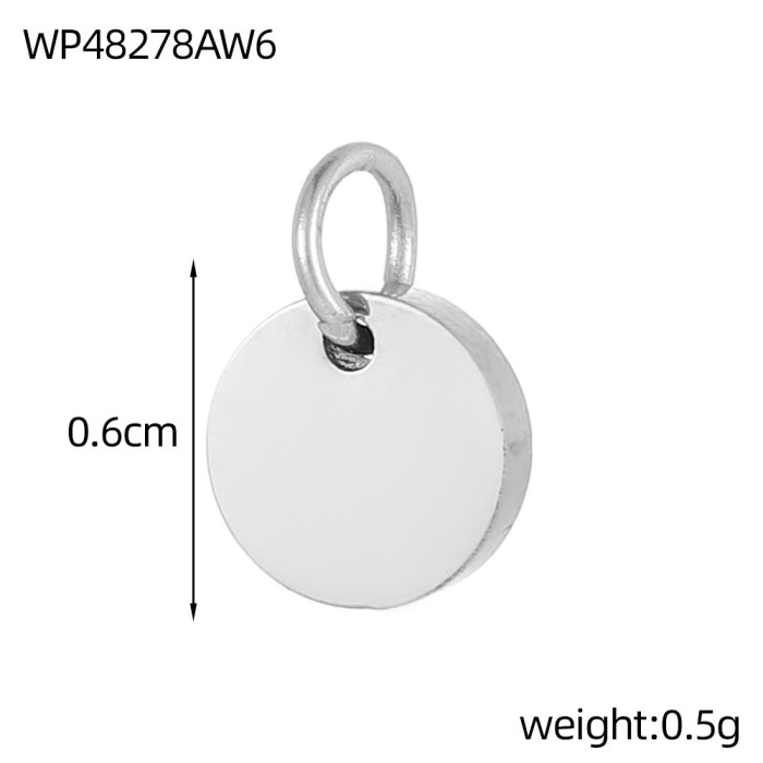 Stainless Steel Mirror Polished Round Pendant Round Disc Pendant Jewelry Accessories Vacuum Electroplating Accessories Wholesale
