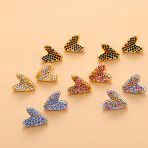 Cross-Border Hot Sale, Fashionable and Elegant Heart-Shaped Women's High-End Fashion European and American Style Hot Ins Niche Earrings Wholesale