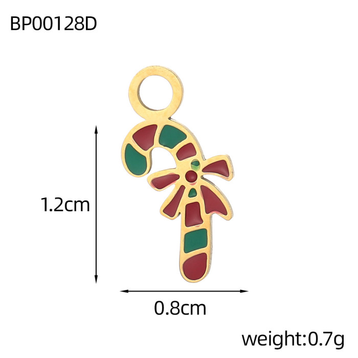 Christmas Pendant Stainless Steel Fashion Accessories Jewelry Niche Simple Christmas Hanging DIY Accessories Wholesal...