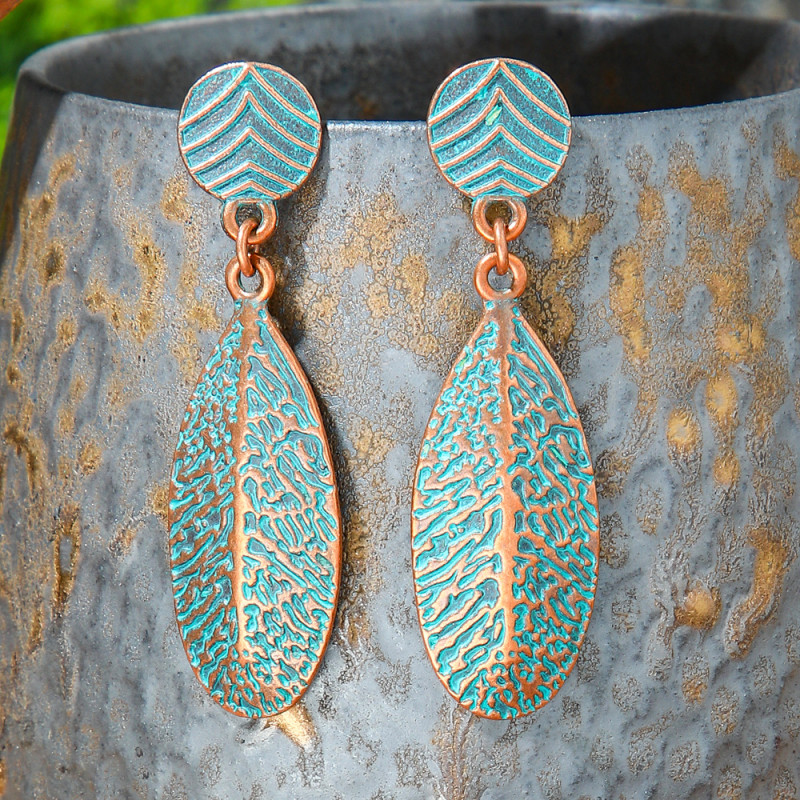 Cross-Border Ethnic Style Earrings Set Exaggerated Versatile Retro European and American Hot-Selling Alloy Geometric Turquoise Tassel Earrings