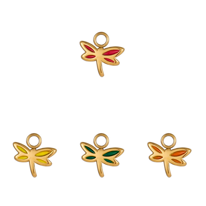 European and American Hot Selling Stainless Steel Oil Drop Bow Pendant Butterfly Hanging DIY Jewelry Wholesale