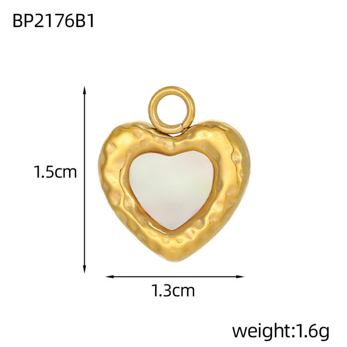 European and American Retro French Style Irregular Stainless Steel Inlaid White Shell Color Shell Simple DIY Pendant Jewelry Necklace Accessories