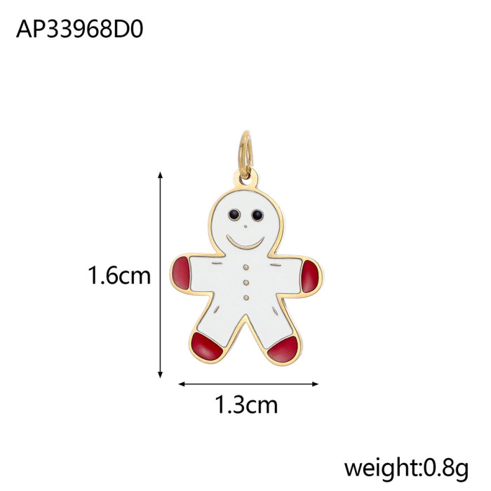Christmas Pendant Stainless Steel Fashion Accessories Jewelry Niche Simple Christmas Hanging DIY Accessories Wholesal...