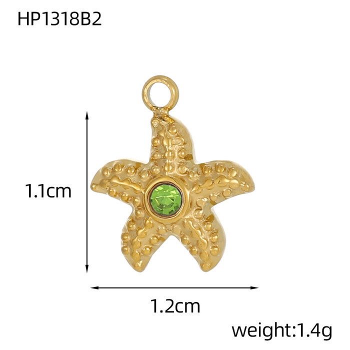 DIY Jewelry Accessories Stainless Steel Ocean Series Pendants Starfish Bracelet Necklace Charms Wholesale