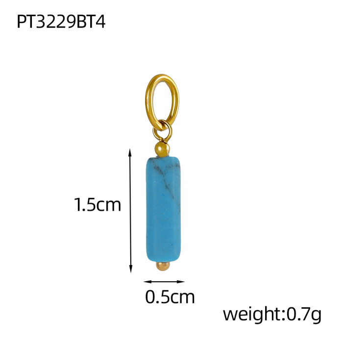 Cross-Border Hot Selling Fashion Simple DIY Pendant Accessories 11 Colors Natural Stone Accessories Hanging Circle Chain Accessories Wholesale