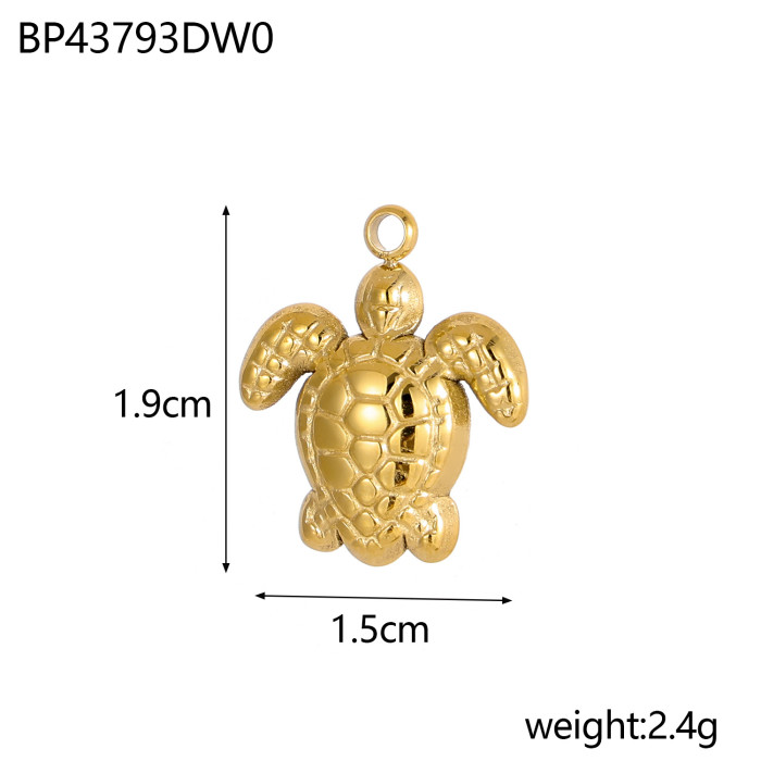 Turtle DIY Pendant Hanging Stainless Steel Electroplated Versatile Necklace Earrings Stainless Steel Jewelry Accessories