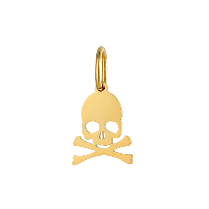 Halloween Accessories New Stainless Steel Skull Pendant Earrings Necklace Pendant Accessories Wholesale