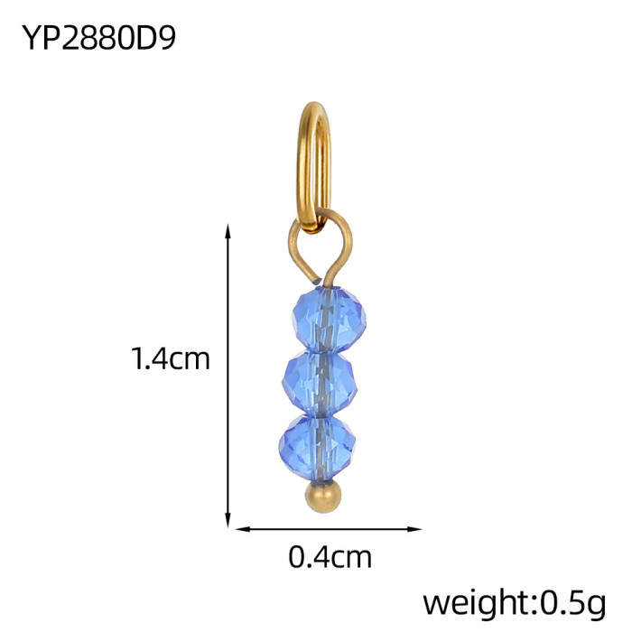 Cute DIY Jewelry Accessories Elegant Stainless Steel Oval Circle Three Beads Simple DIY Pendant Accessories, Necklaces