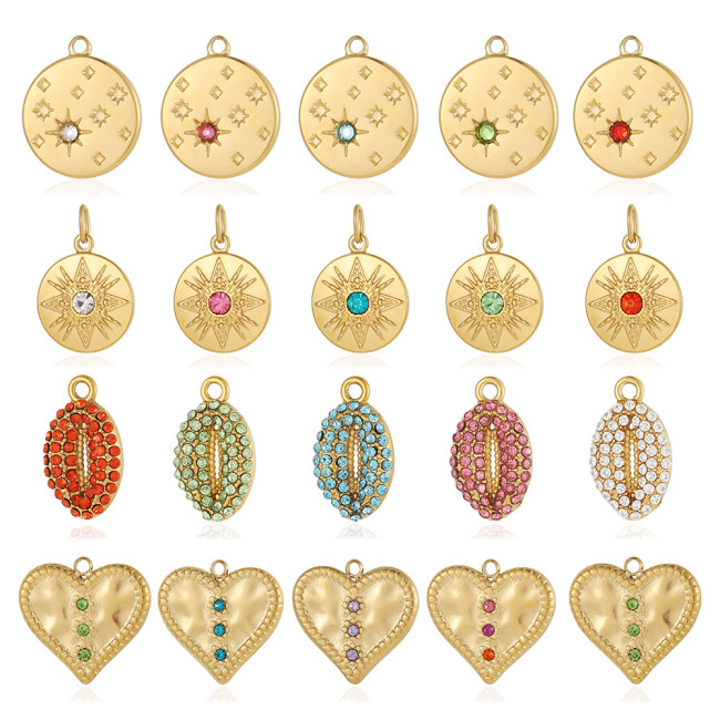 European and American Cross-Border Micro-Inlaid Zircon Demon Eye Pendant Necklace DIY Bracelet Necklace Jewelry Accessories Materials Wholesale